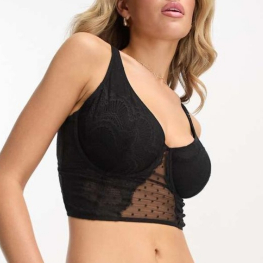 Gilly Hicks Black Lace Mesh Bralette